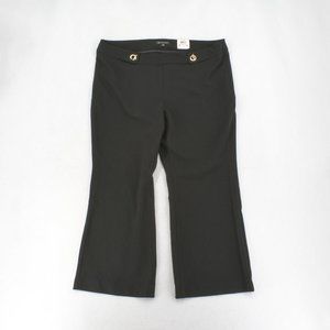 INC Wide Leg Pants 18WP Petite Plus Size Women Mid Rise Grommet Casual Black